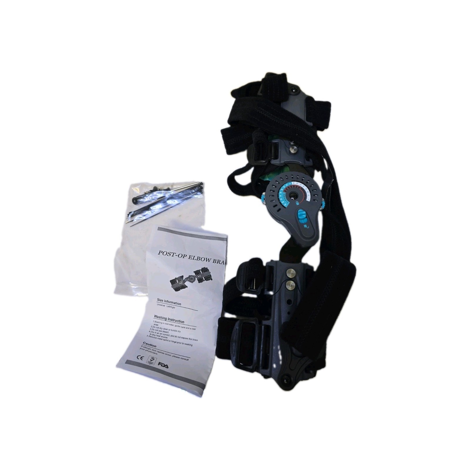 Komzer Hinged ROM Elbow Brace Adjustable Post OP Support with Sling Stabilizer