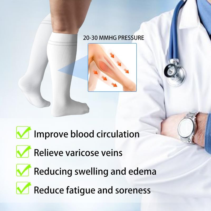 LEVSOX Viscose Made from Bamboo Compression Socks for Pregnant Women 20-30