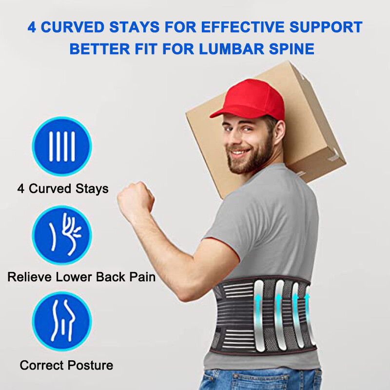 Adjustable Lumbar Lower Back Support Belt Brace Wrap Pain Relief Band Men Women