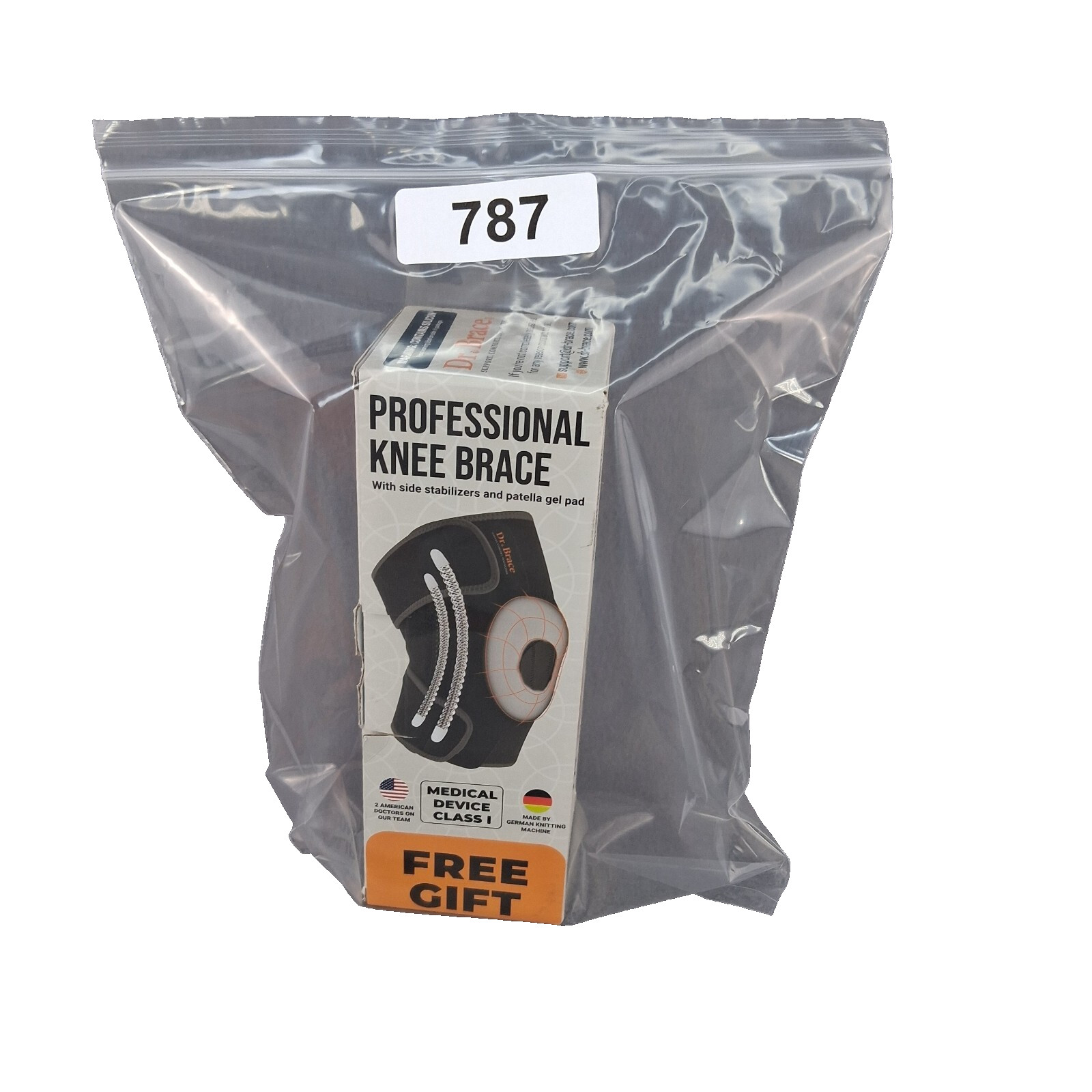 DR. BRACE Elite Knee Brace With Side Stabilizers & Patella Gel Pad Size L