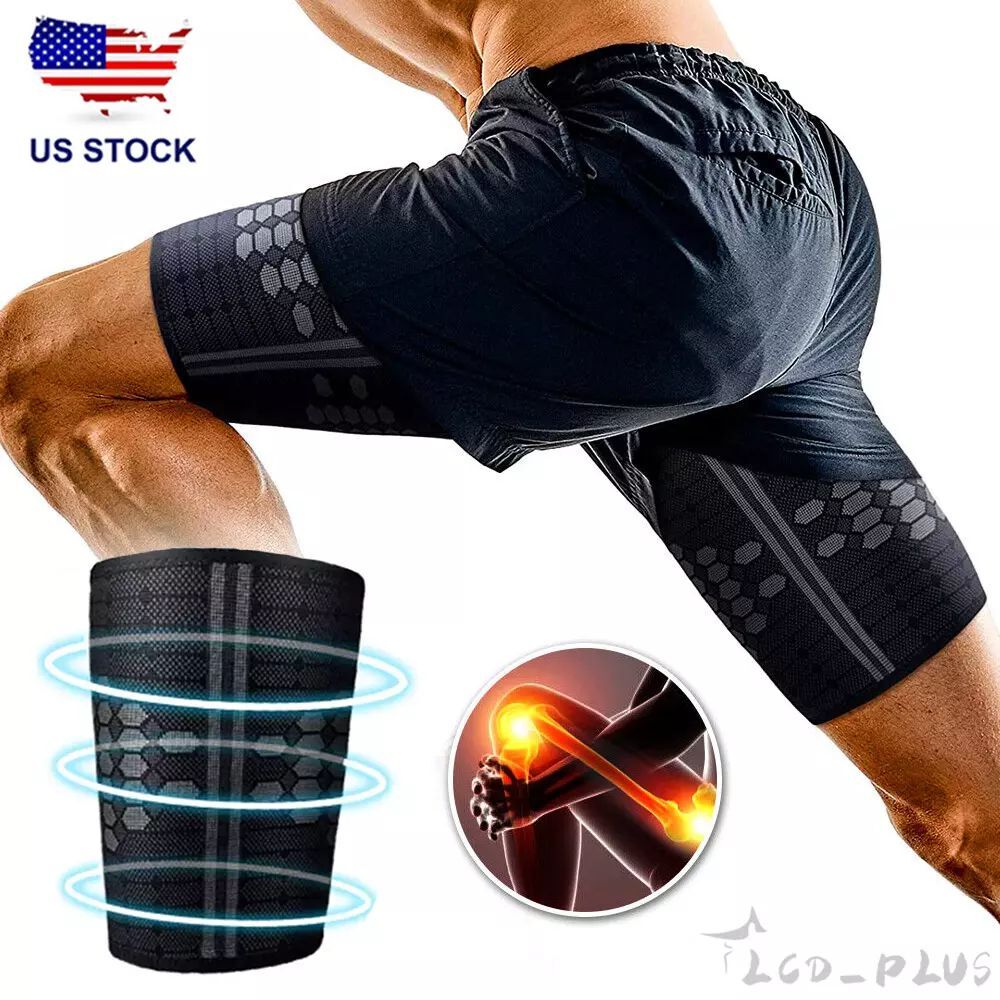2PK Thigh Wrap Support Hamstring Compression Leg Brace Sleeve Adjustable Sport++