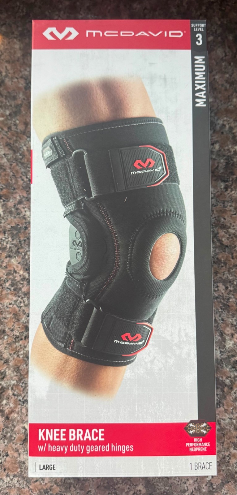 McDavid 429 Hinged Knee Brace Support Level 3 Maximum Black Large Brand New