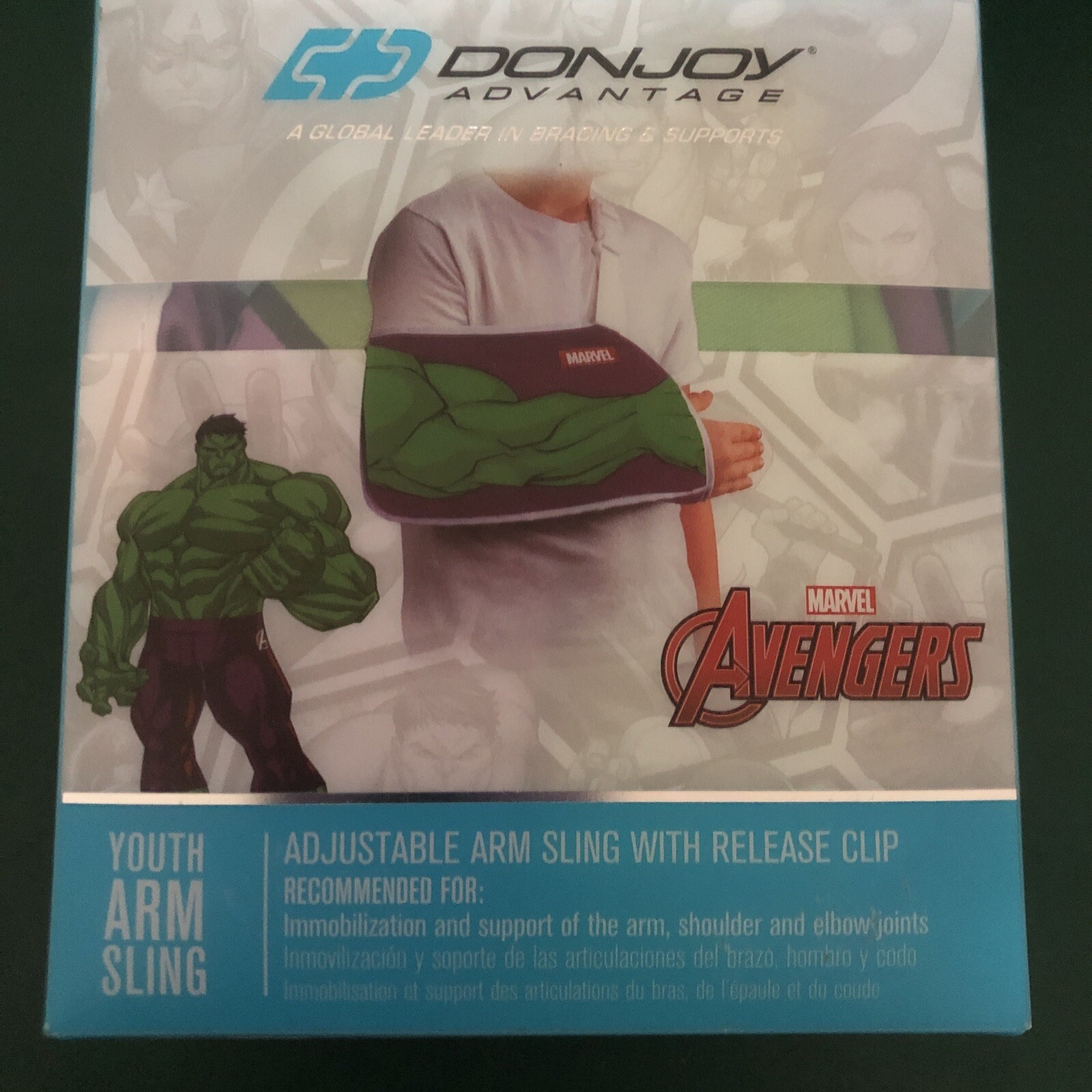 Marvel Avengers Youth Adjustable Arm Sling W Release Clip-YOUTH size new in box