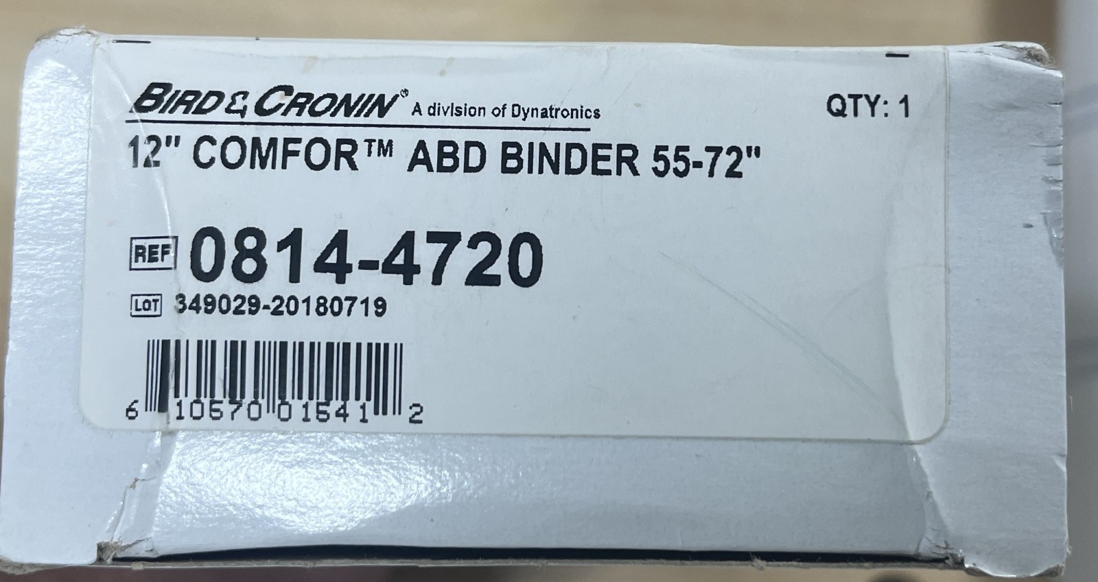 Bird & Cronin Comfor Abdominal Binder – 12″ Wide x 55″ to 72″ – 0814-4720