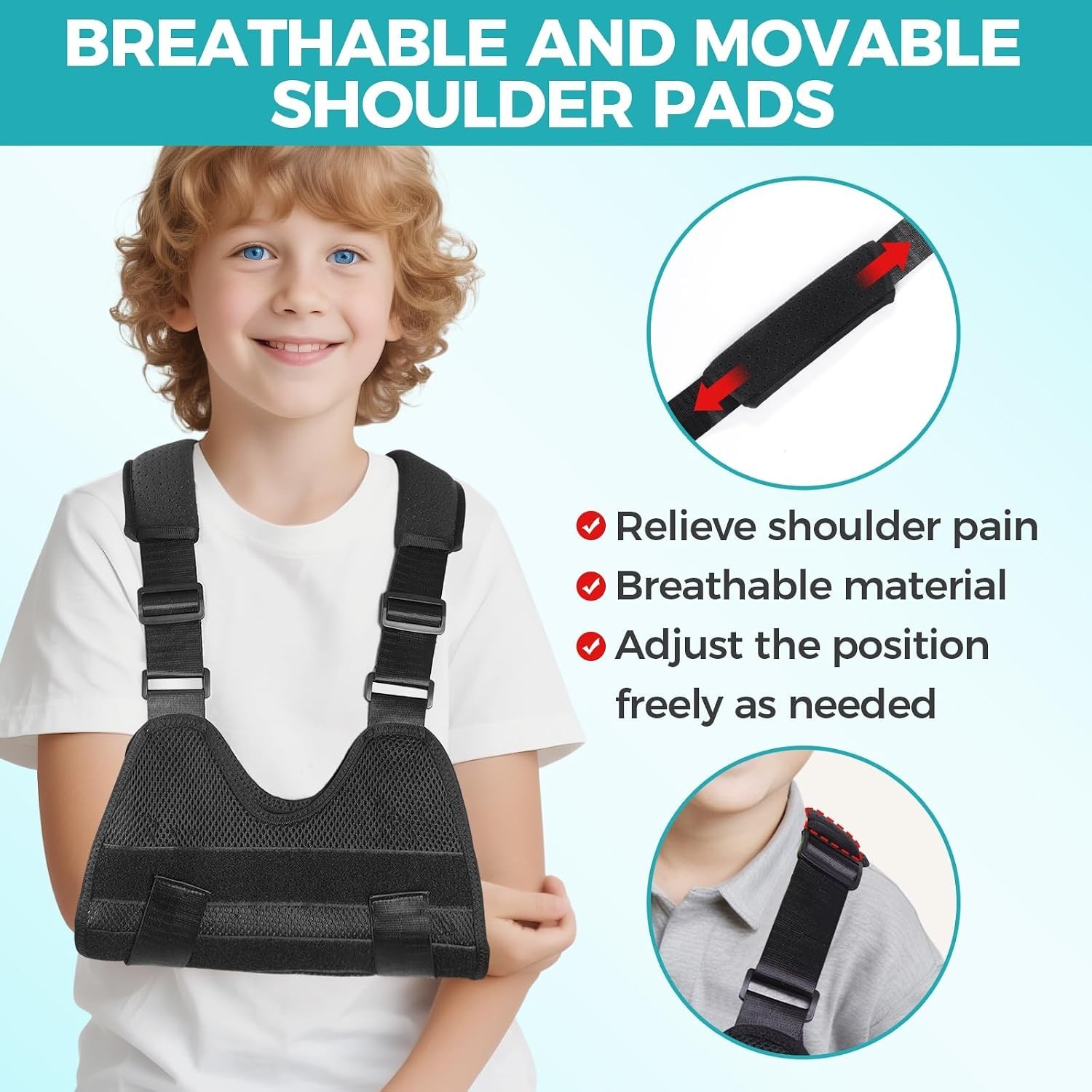 Kids Upper Extremity Sling, Breathable & Comfort Arm Sling Shoulder Immobilizer