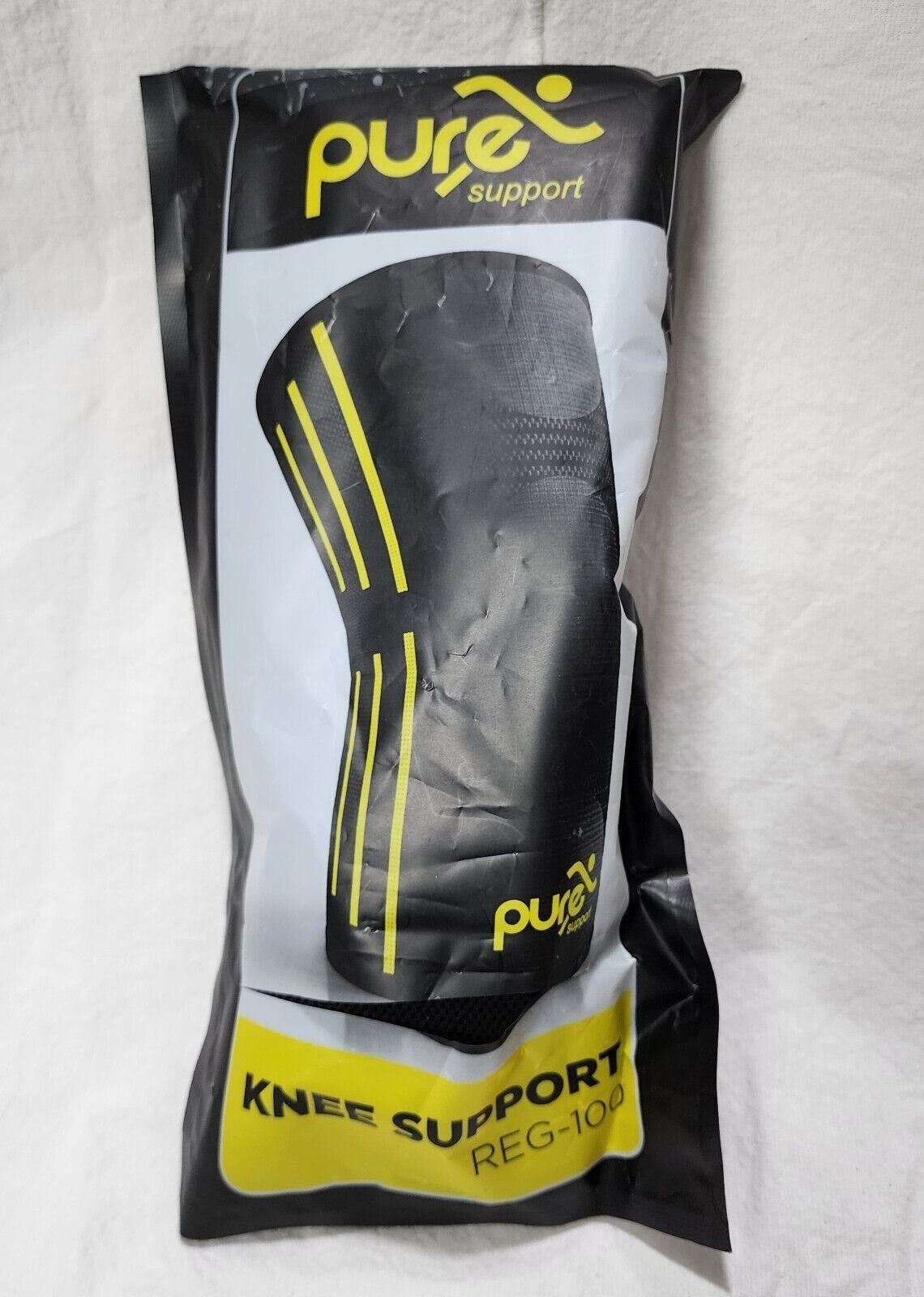 Pure Support Knee Reg -100, Black Strap, Medium