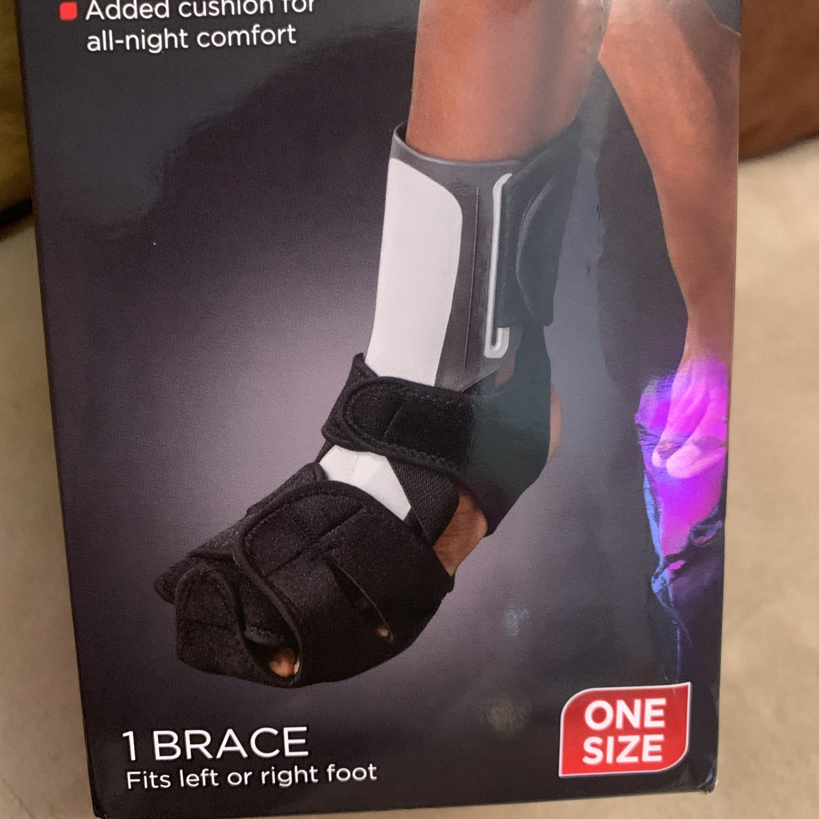 Equate Plantar Fasciitis Stablizer Black Brace Boot Adjustable One Size New