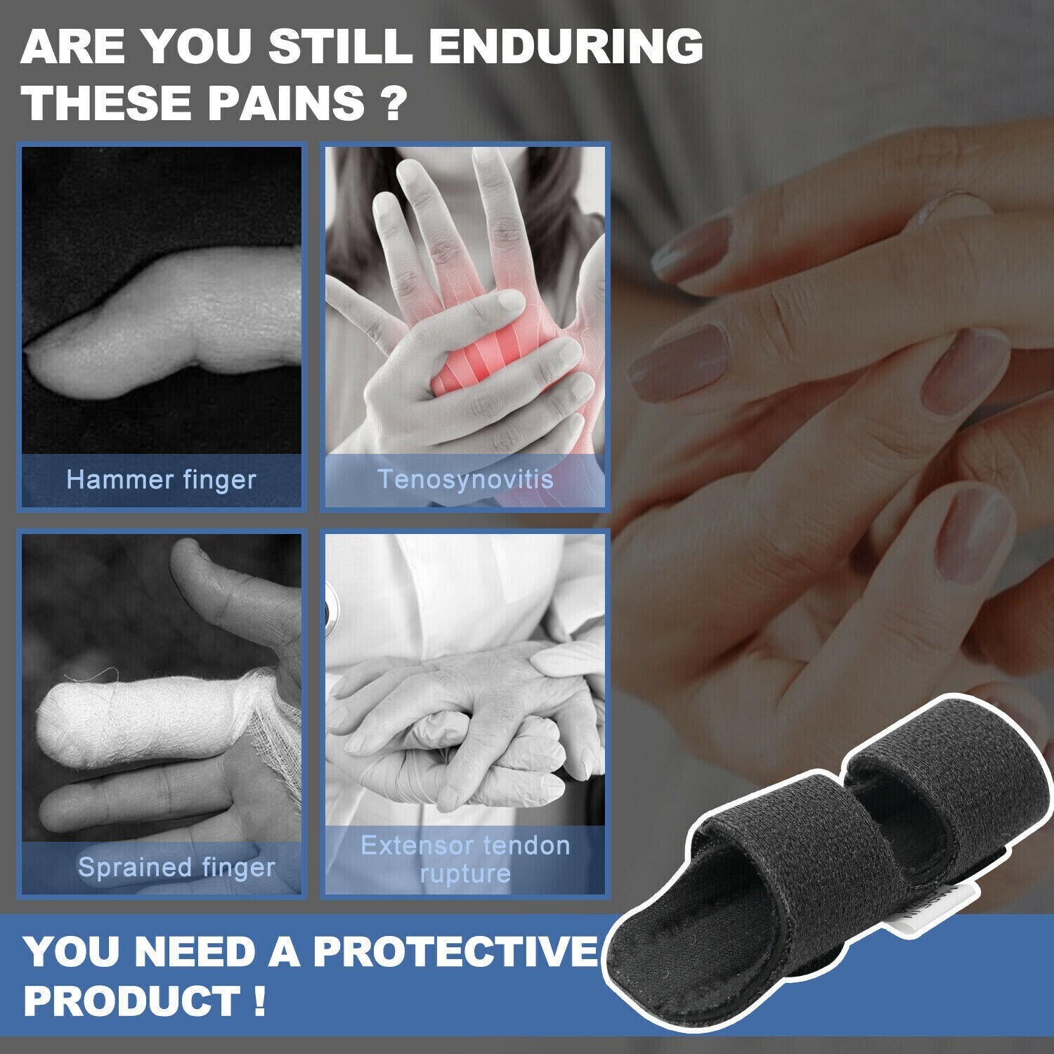 3PCS Fingerschiene Comfort Support Protector Sportverletzungen Mittelfinger