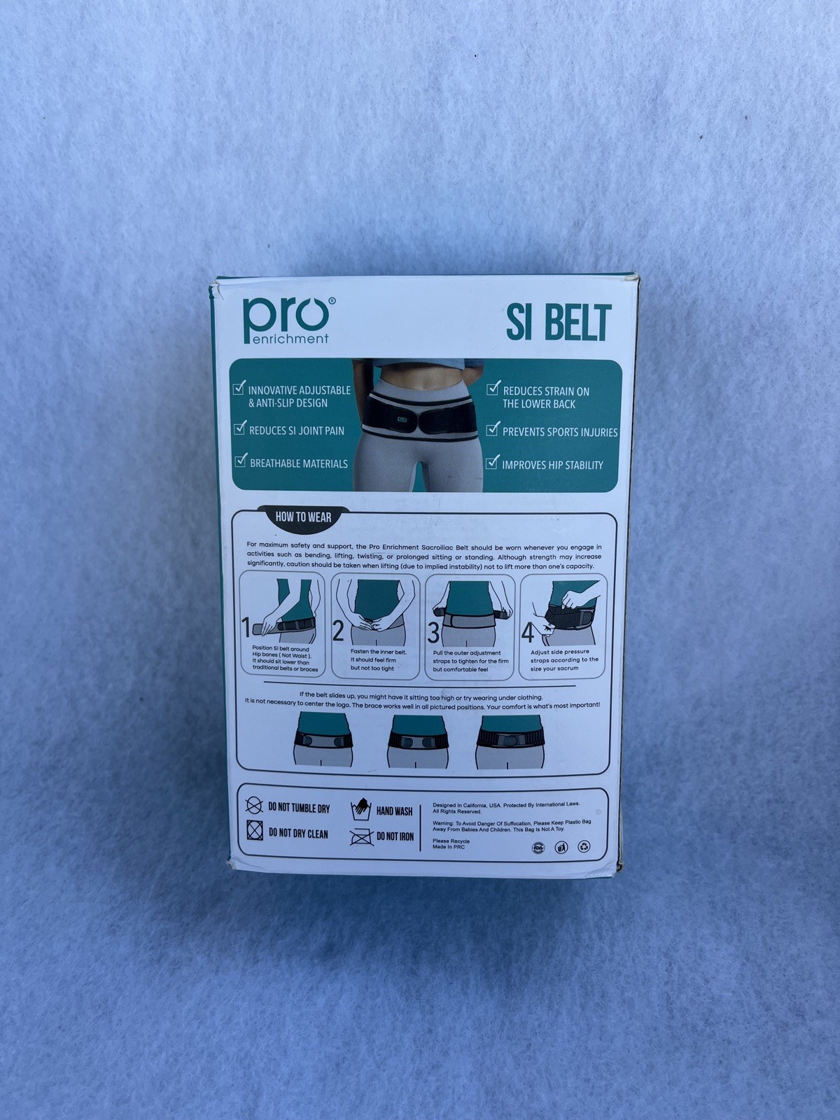 Sacroiliac SI Belt Sciatica Pain Relief Brace SI Joint Hip Belt Reg 32″-47″