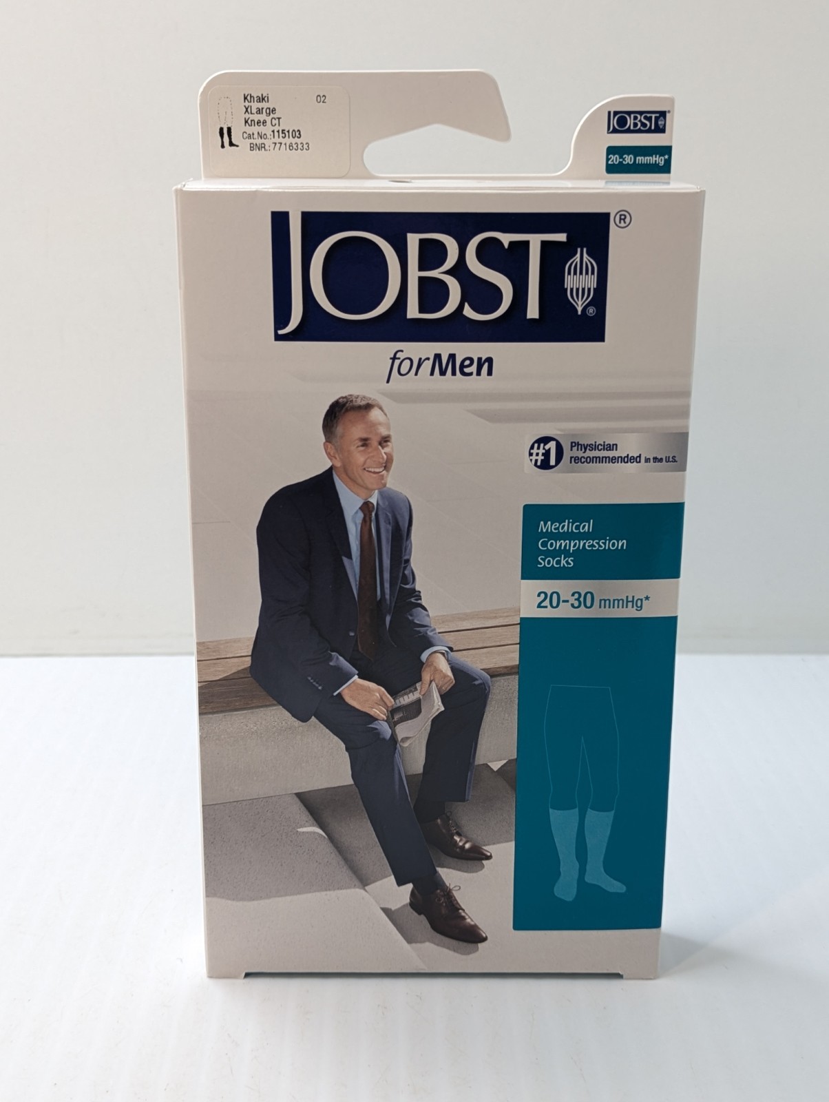 Jobst Men’s Compression Socks KHAKI 20-30 mmhg XLarge Knee CT Knee High XL NEW