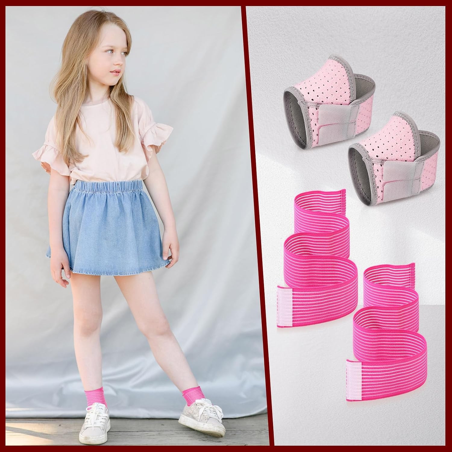 2 Pairs Kid’s Ankle Support Brace Child Elastic Ankle Compression Sleeve