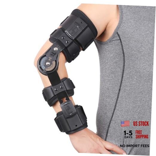 Hinged ROM Elbow Brace Adjustable Post OP Elbow Support – Arm Stabilizer Right