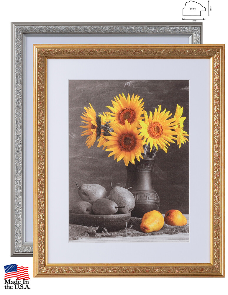 1-1/2″ Gold Picture Frame 11×14 12×18 16×20 24×36 30×40 36×36+ 3232-A-1082