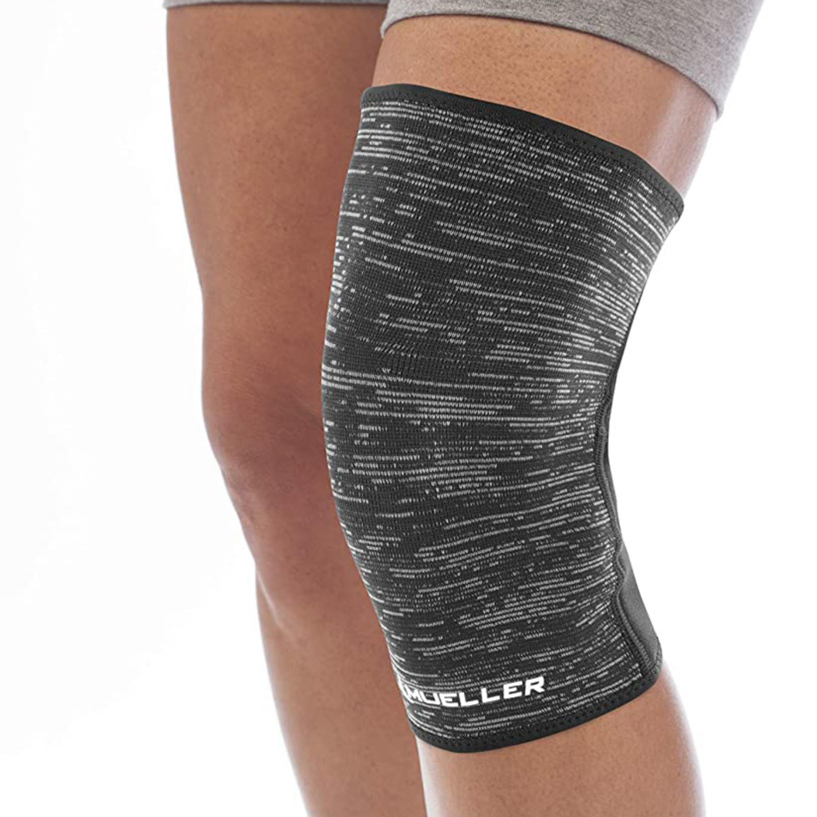 Mueller Hybrid Wraparound Knee Support: One Size Fits Most (Black, Grey & White)