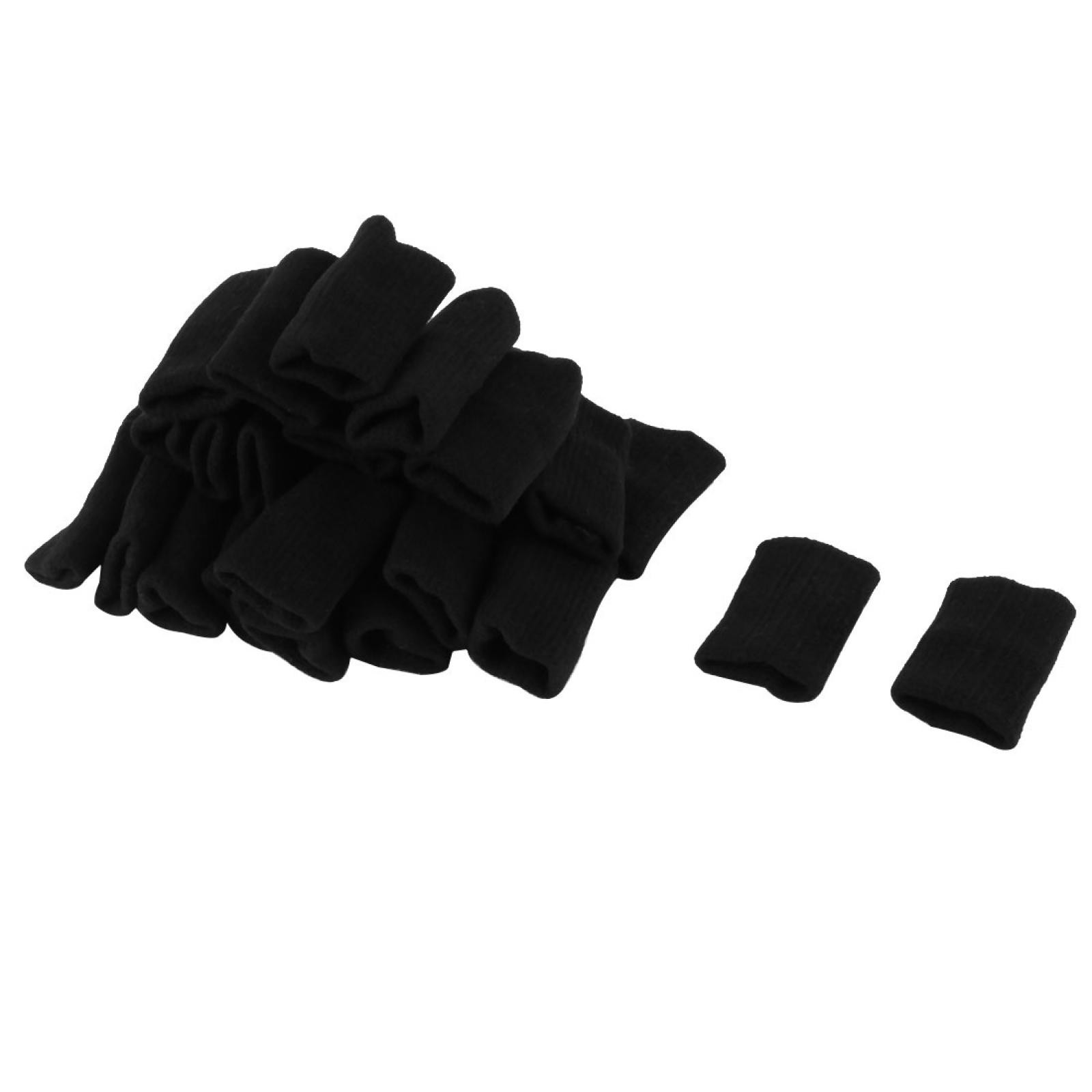 Sports Fingerband Finger Protector Sleeve Cover Wrap Band Brace Black 10pcs