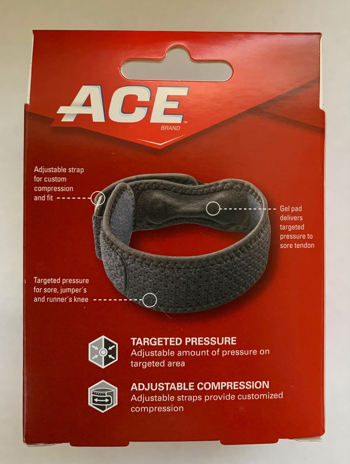 Ace Brace Runner’s Knee Strap Adjustable One Size Gel Pad for Targeted Pressure