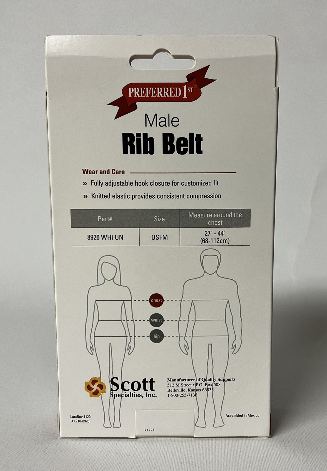 Preferred 1st First Male Rib Belt – Fully Adjustable