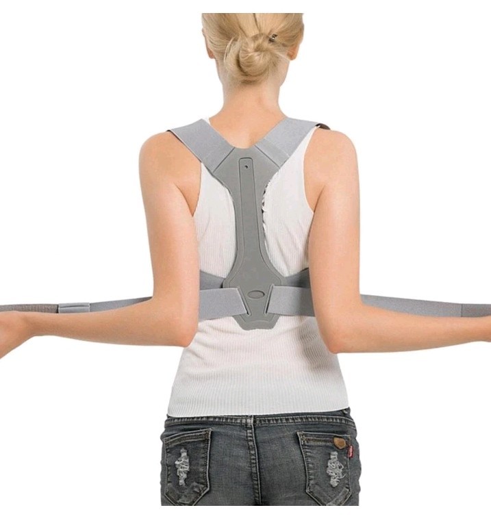 Posture Corrector Adjustable Upper Back Brace for Clavicle Large – Grey