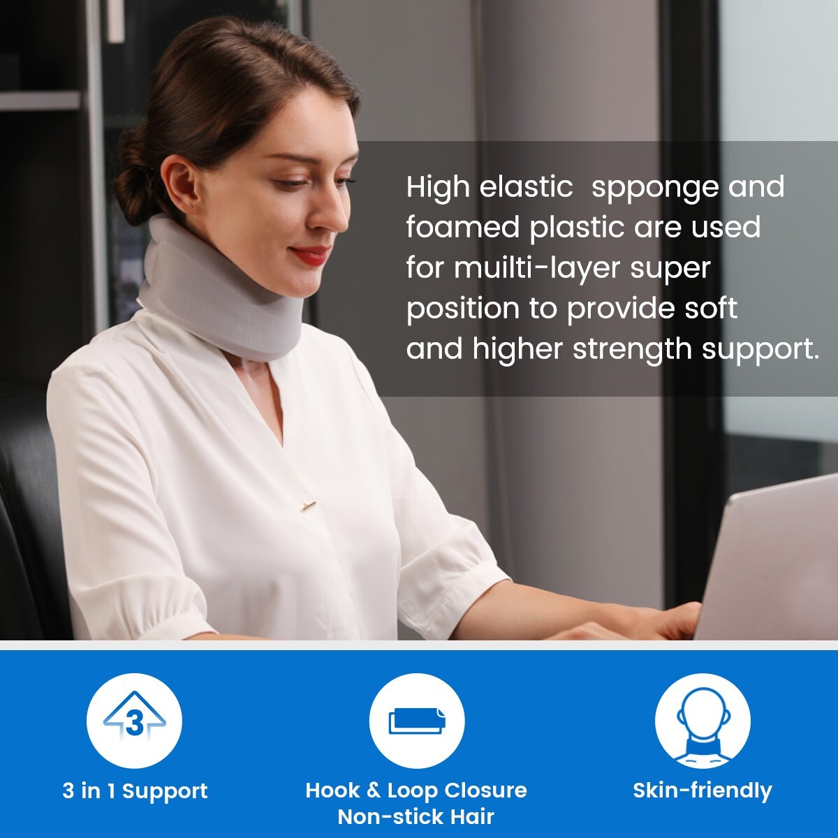 Cervical Neck Collar, Ergonomic Neck Support Brace Neck Pain Relief Support