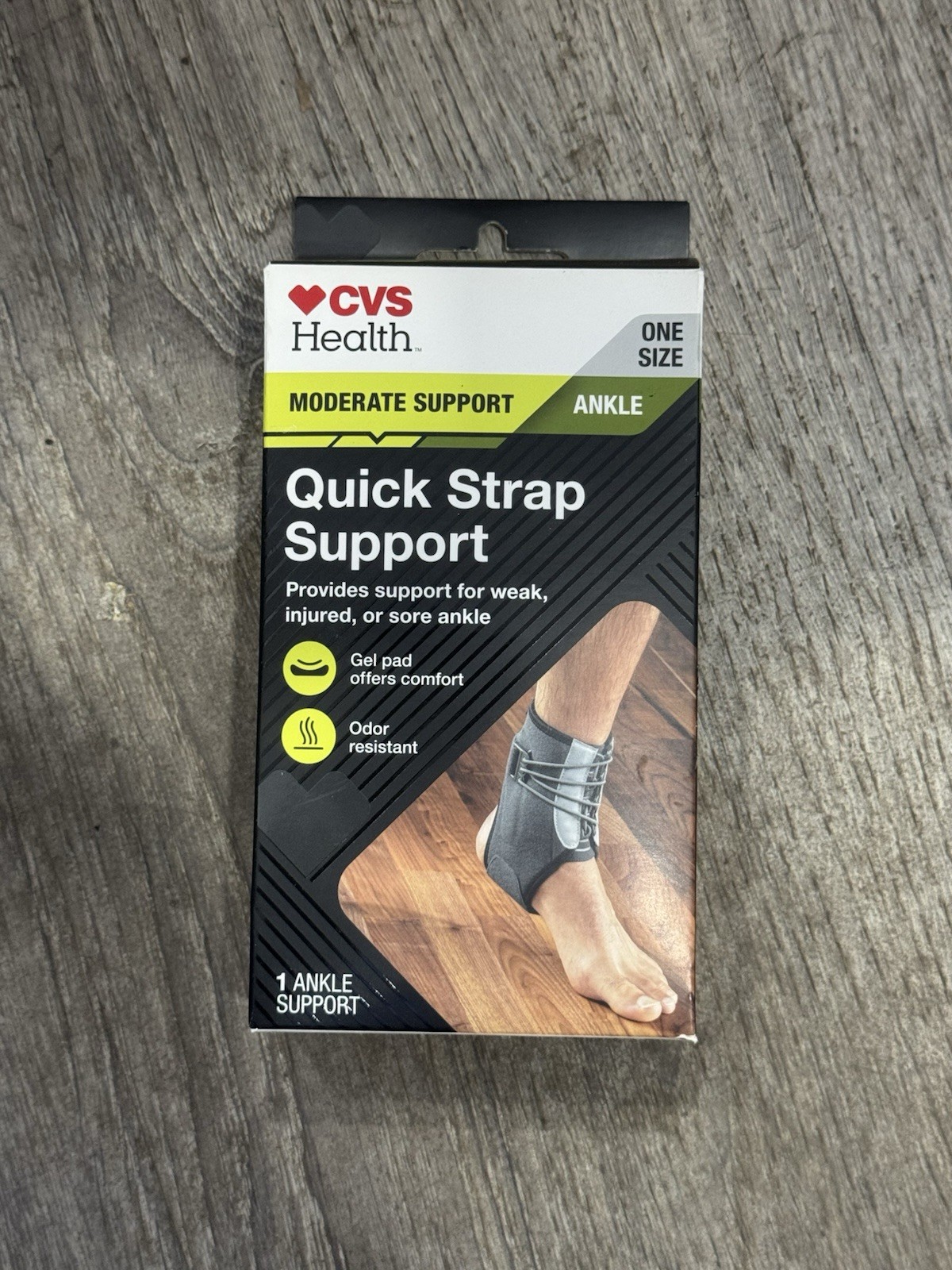 CVS Health Ankle Support with Quick Strap – Moderate Support, One Size
