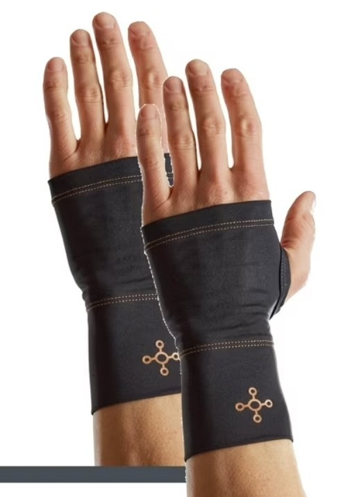 Tommie Copper Unisex Size Small Set L/R Recovery Wrist Sleeve w/Palm Dove Grey