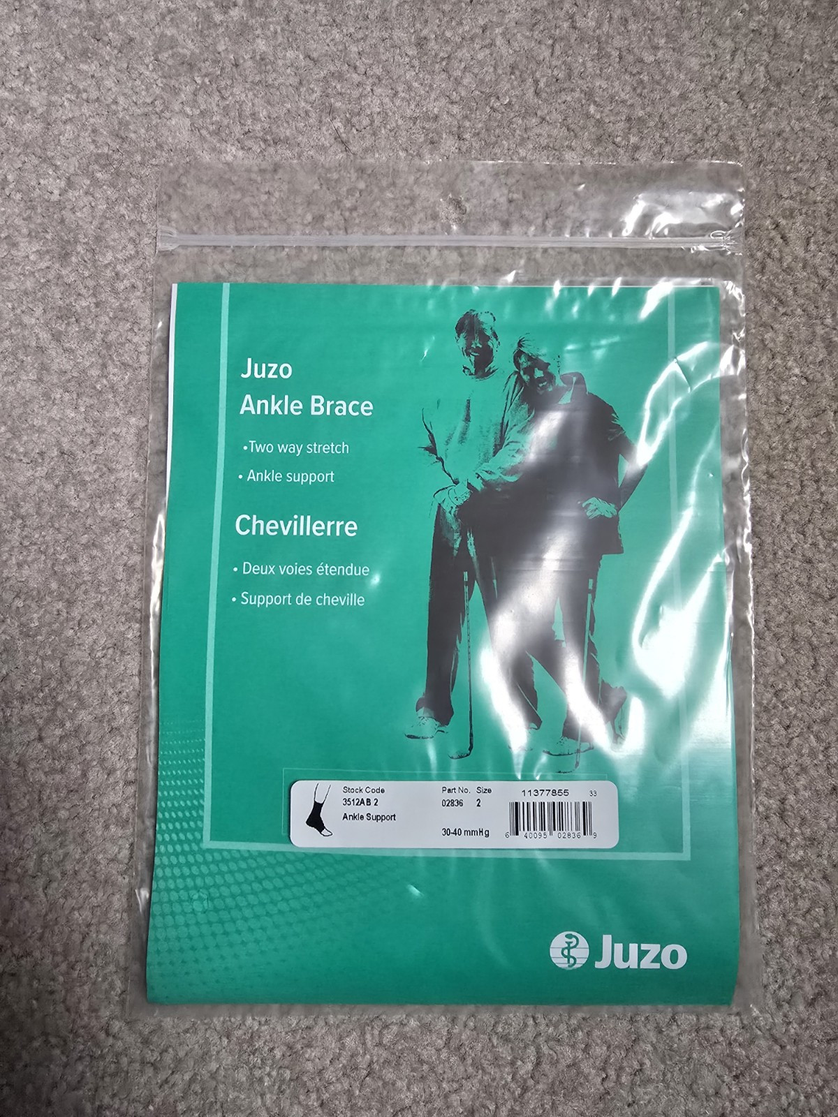 Juzo ankle brace Two Way Stretch Ankle supports Size 2 30-40 mmHg