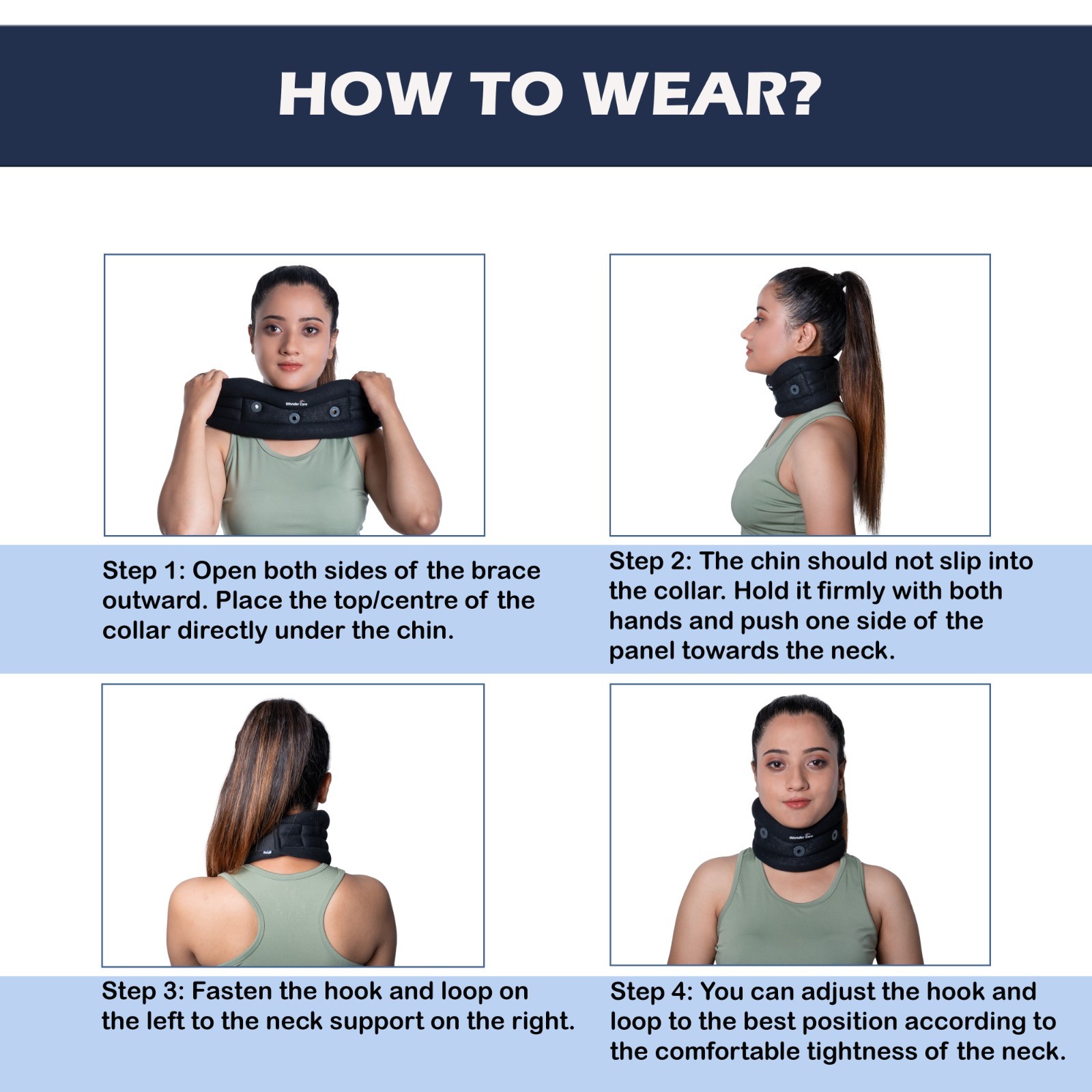 Adjustable Neck Brace Support Wrap Soft Foam Cervical Collar Neck Pain Relief