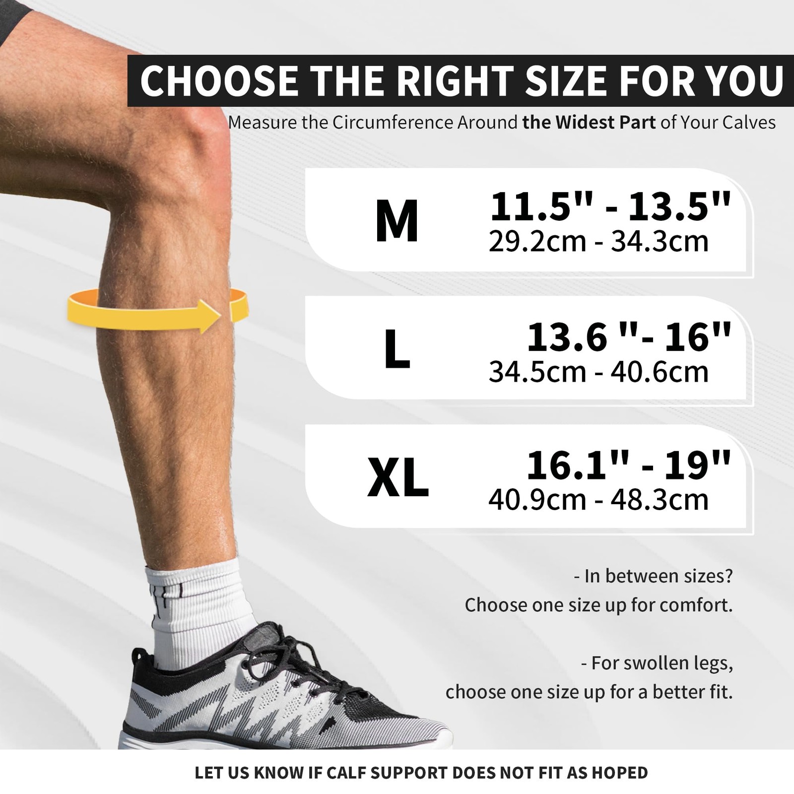 CAMBIVO Calf Compression Sleeves 20-30mmHg – Footless for Large, Pure Black