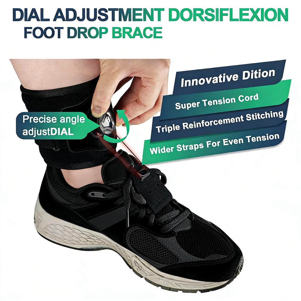 Drop Foot Brace with Reel-Adjust Dorsiflexion Drop Foot Support Lifting 3469