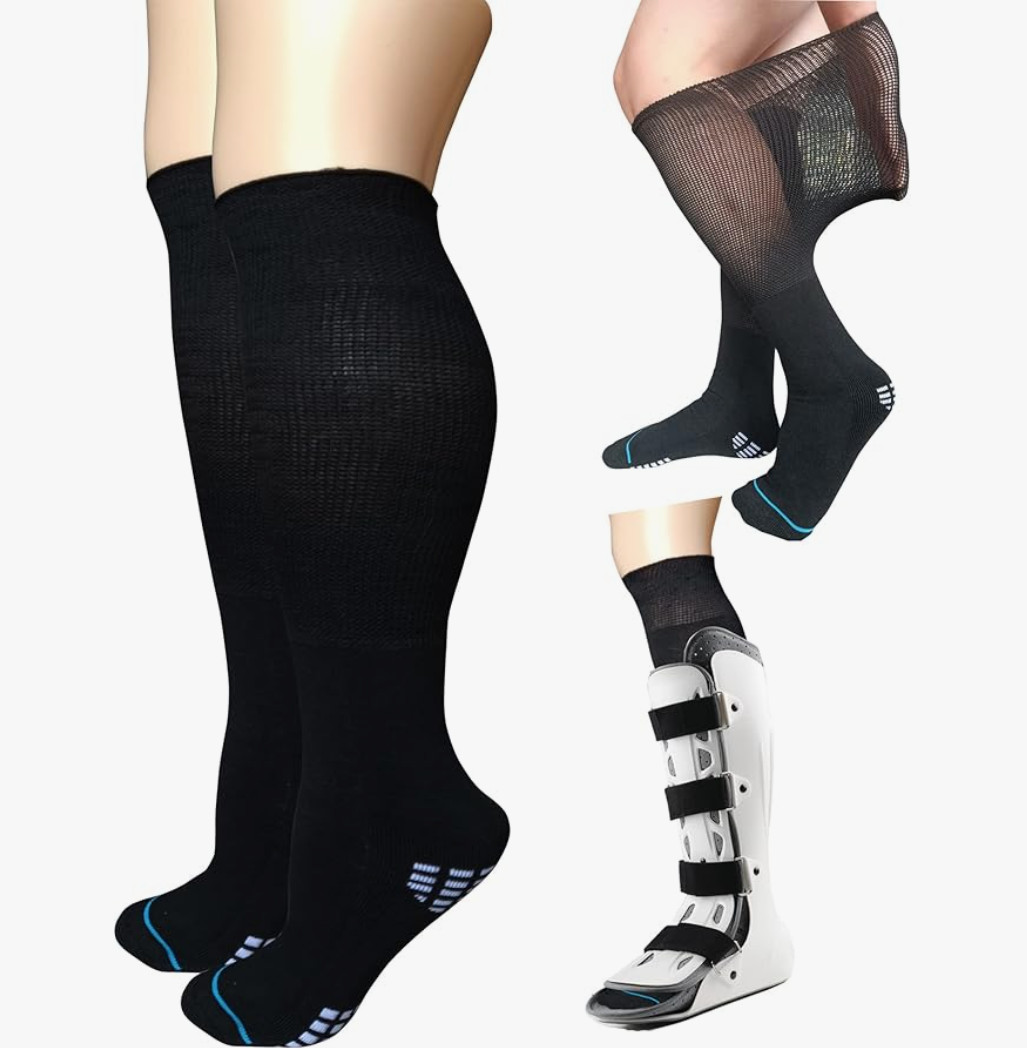 2 Pairs Replacement Sock Liner for Orthopedic Cast Walking Boot Air Cam Walkers,