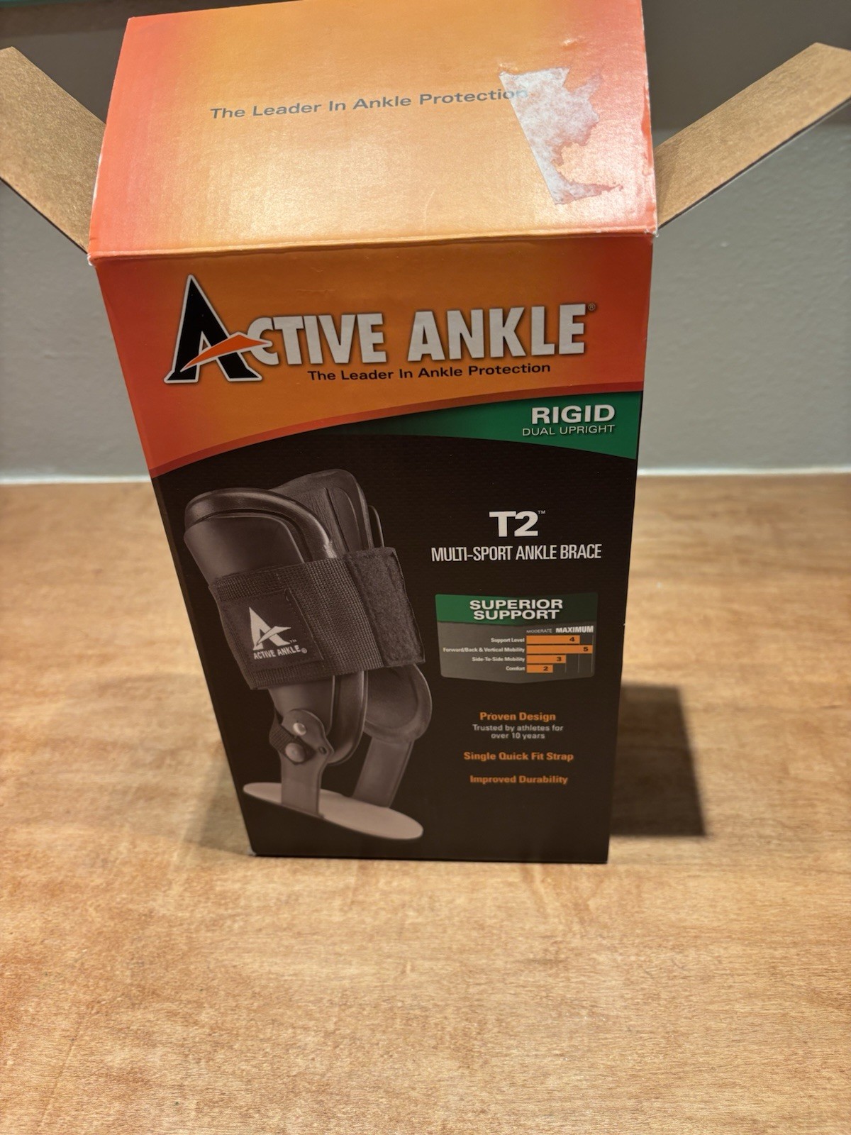 Active Ankle T2 Rigid Multi-Sport Ankle Brace -medium- Black Open Box