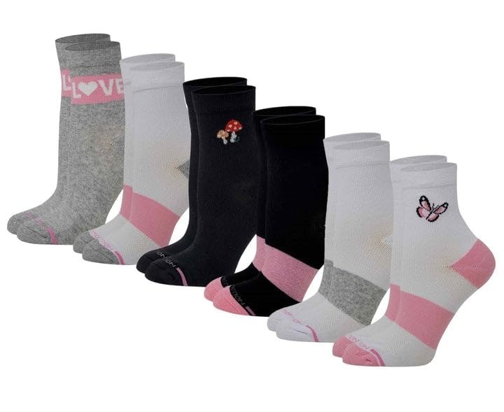 Mid-Crew Compression Socks – Half-Cushion Support, 6 Pairs for Comfort & Recover