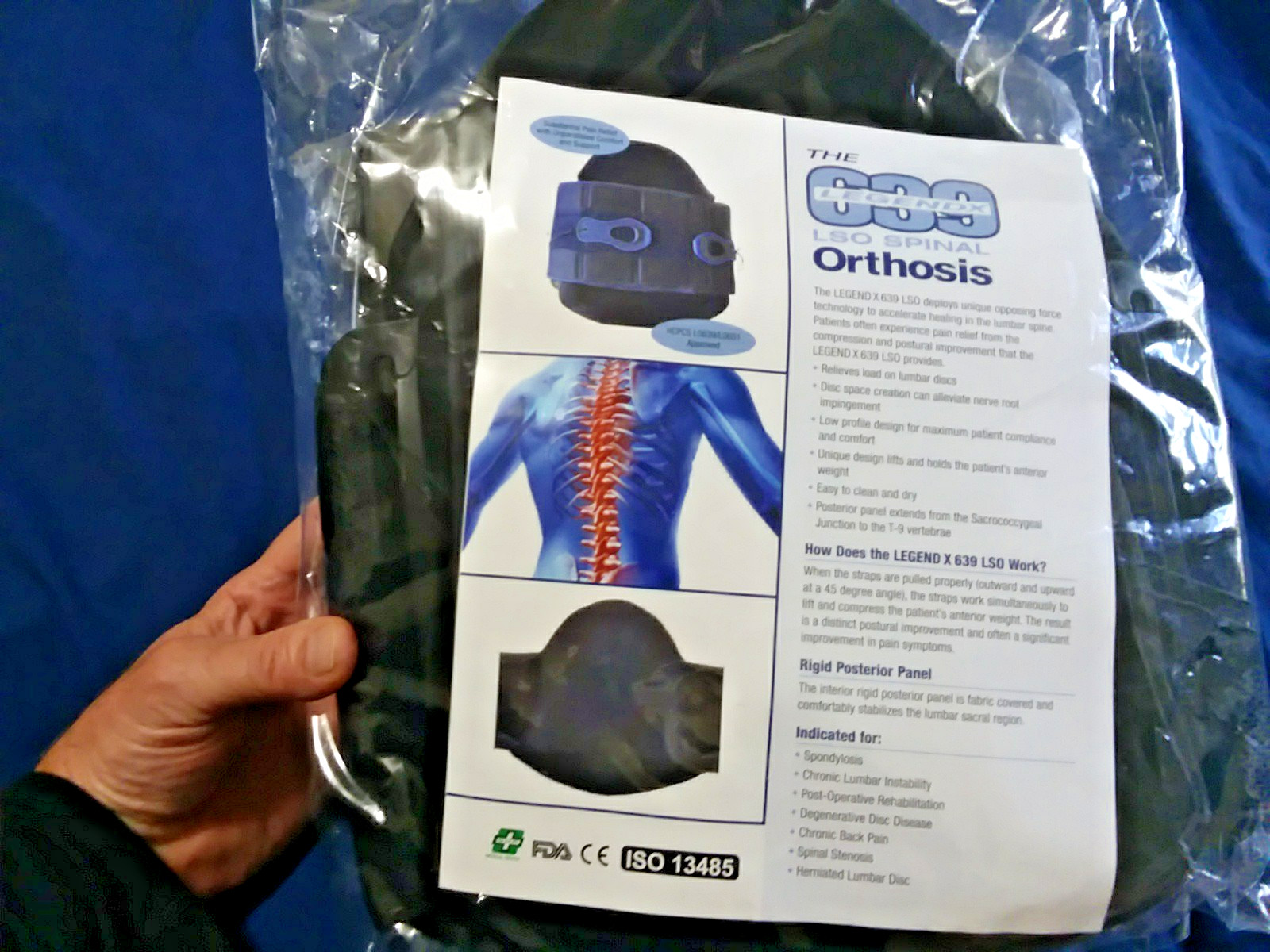 The Legend X 639 LSO Spinal Orthosis Back Pain Brace Lumbar Support FAST SHIP