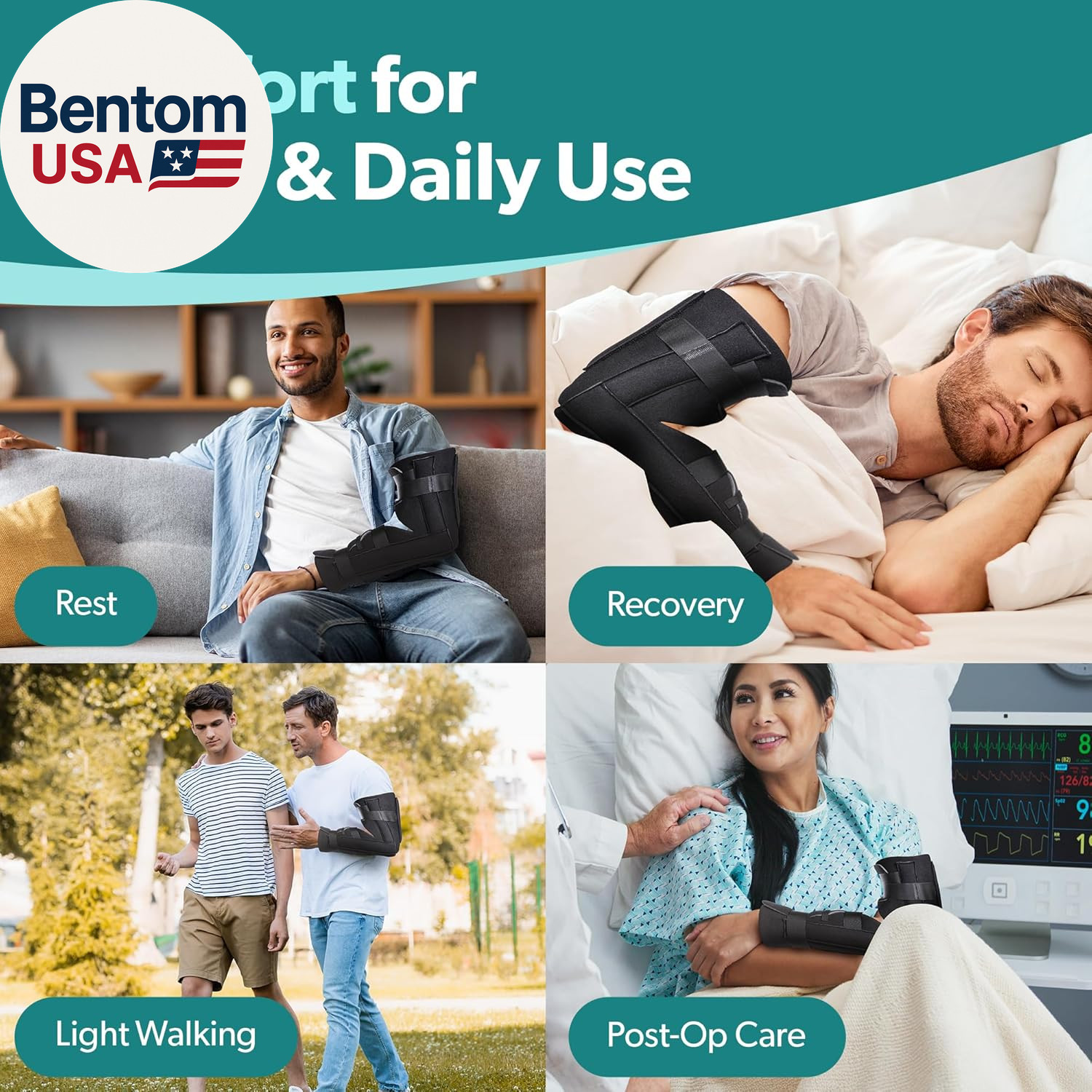 Elbow Immobilizer Brace | Removable Long Arm Cast and Soft Forearm Orthosis Spli