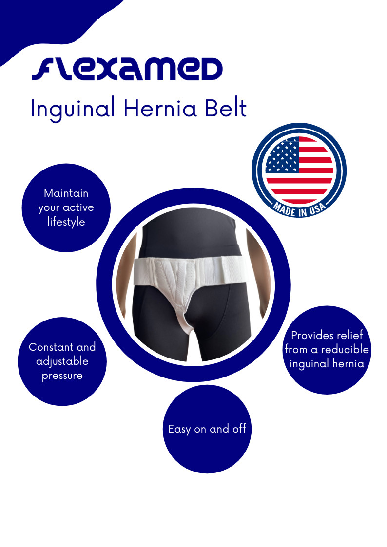 FlexaMed Inguinal Groin Hernia Truss | Right, Left or Double Inguinal Hernia