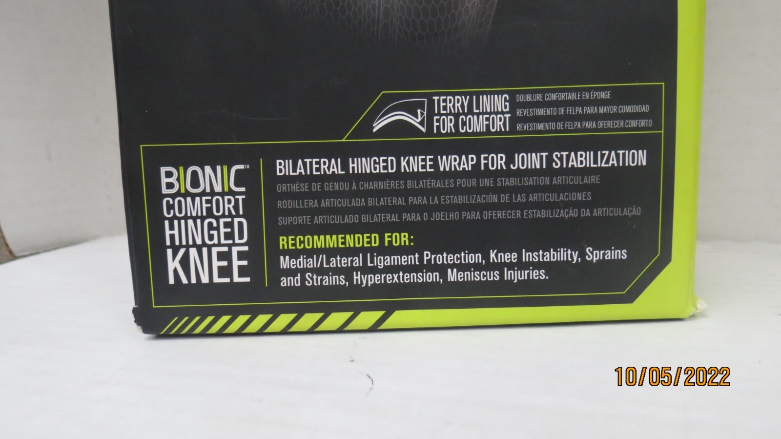 DONJOY 250-322 BIONIC BILATERAL HINGED KNEE WRAP FOR JOINT STABILAZATION NEW