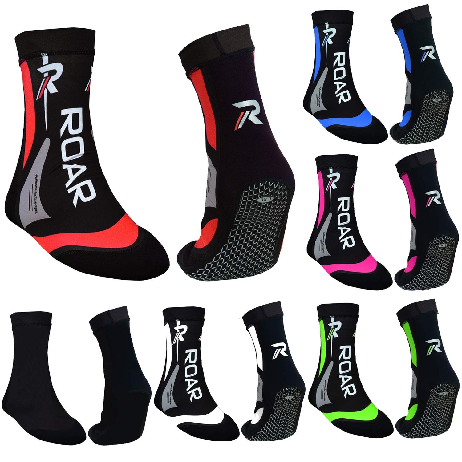 Roar neoprene socks mma boxing protector ankle brace (Red, Small) Small, Red
