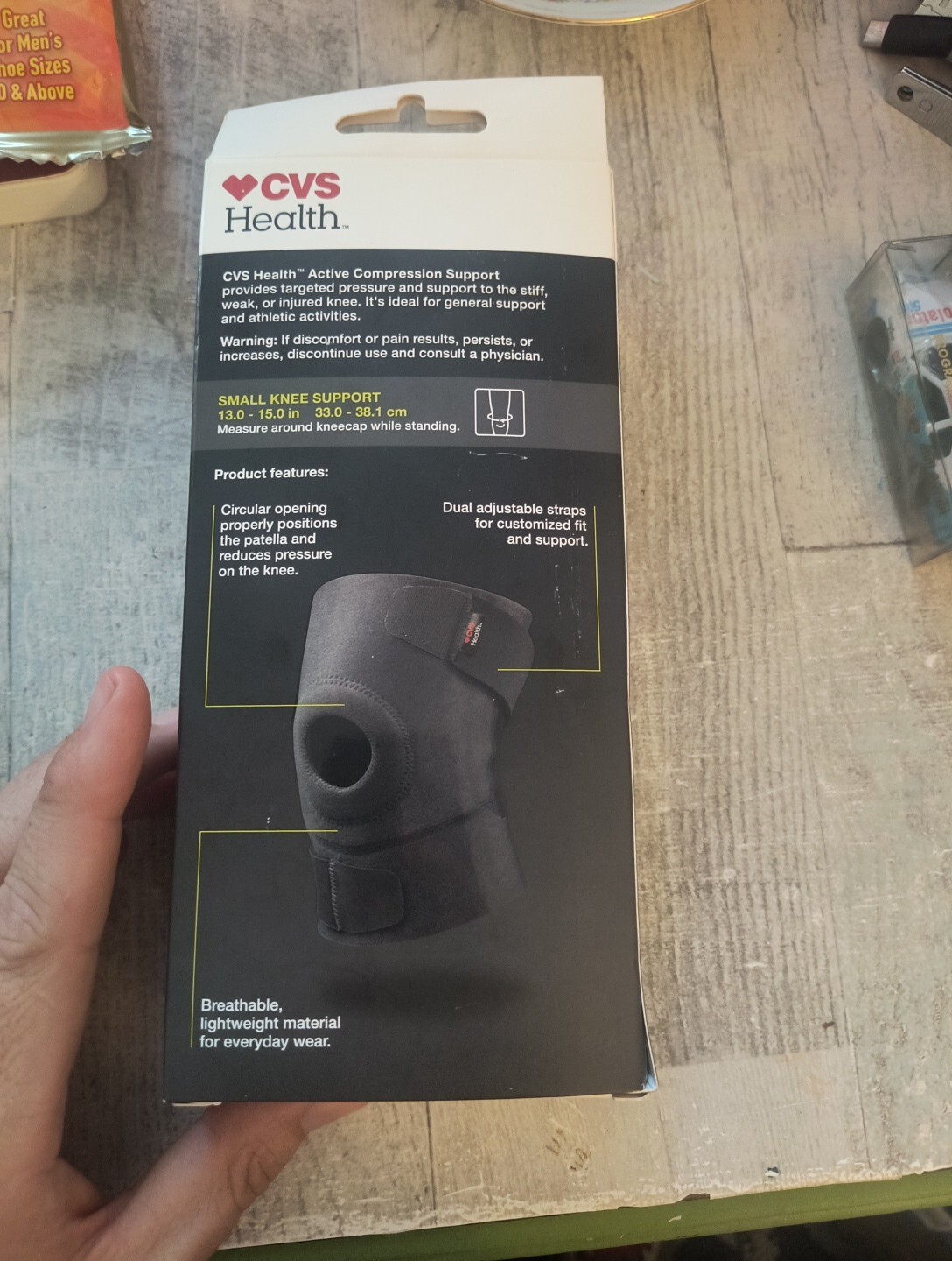 CVS Health Active Compression Knee Support Breathable Material Size Small
