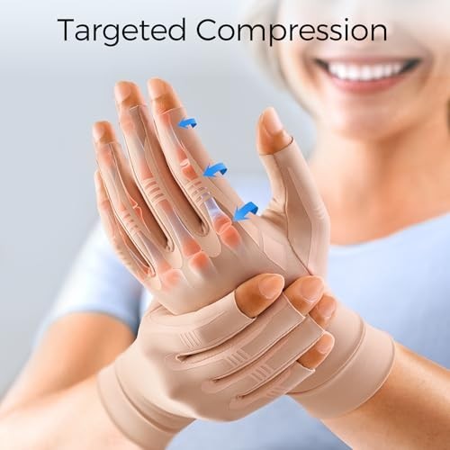 Compression Arthritis Gloves Fingerless for Carpal Tunnel Relief Women Men Hand