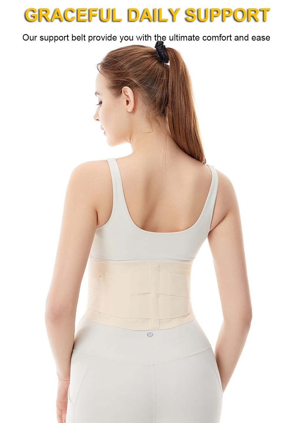 Ultra-Lightweight Back Brace for Lower Back Pain Relief, Adjustable & Discreet