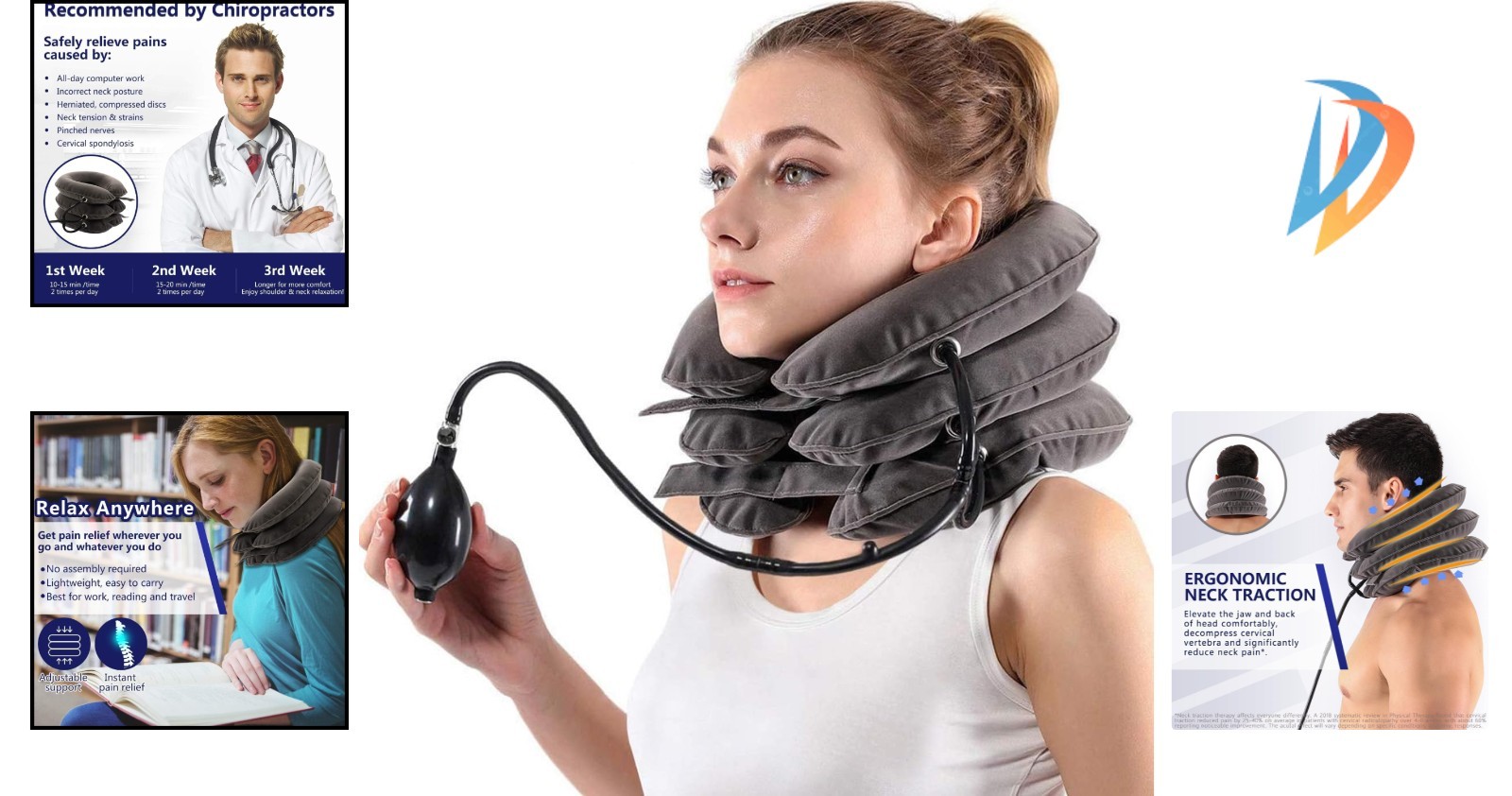 Lightweight Adjustable Neck Traction Pillow – Alleviate Pain Anytime, Anywhere