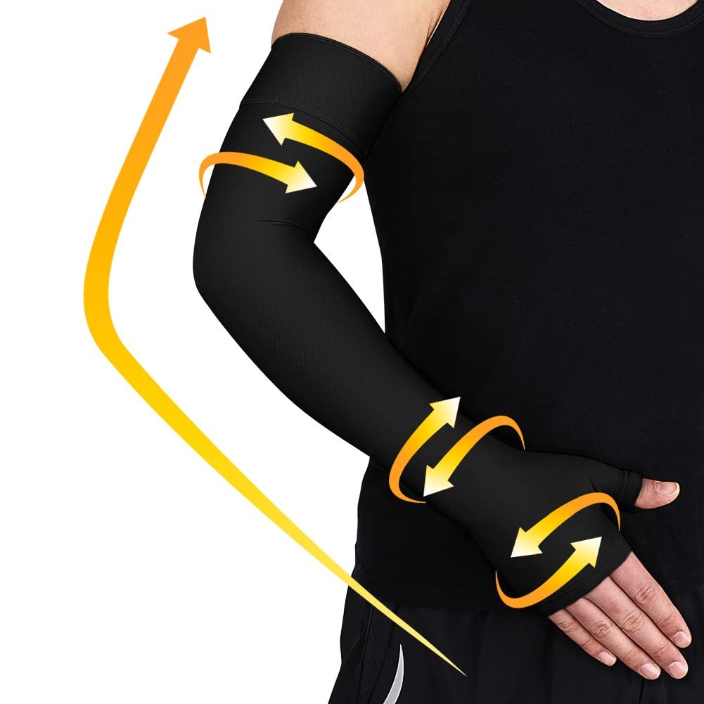Lymphedema Compression Arm Sleeve with Gauntlet for Men & (Single), 20-30 mmH…