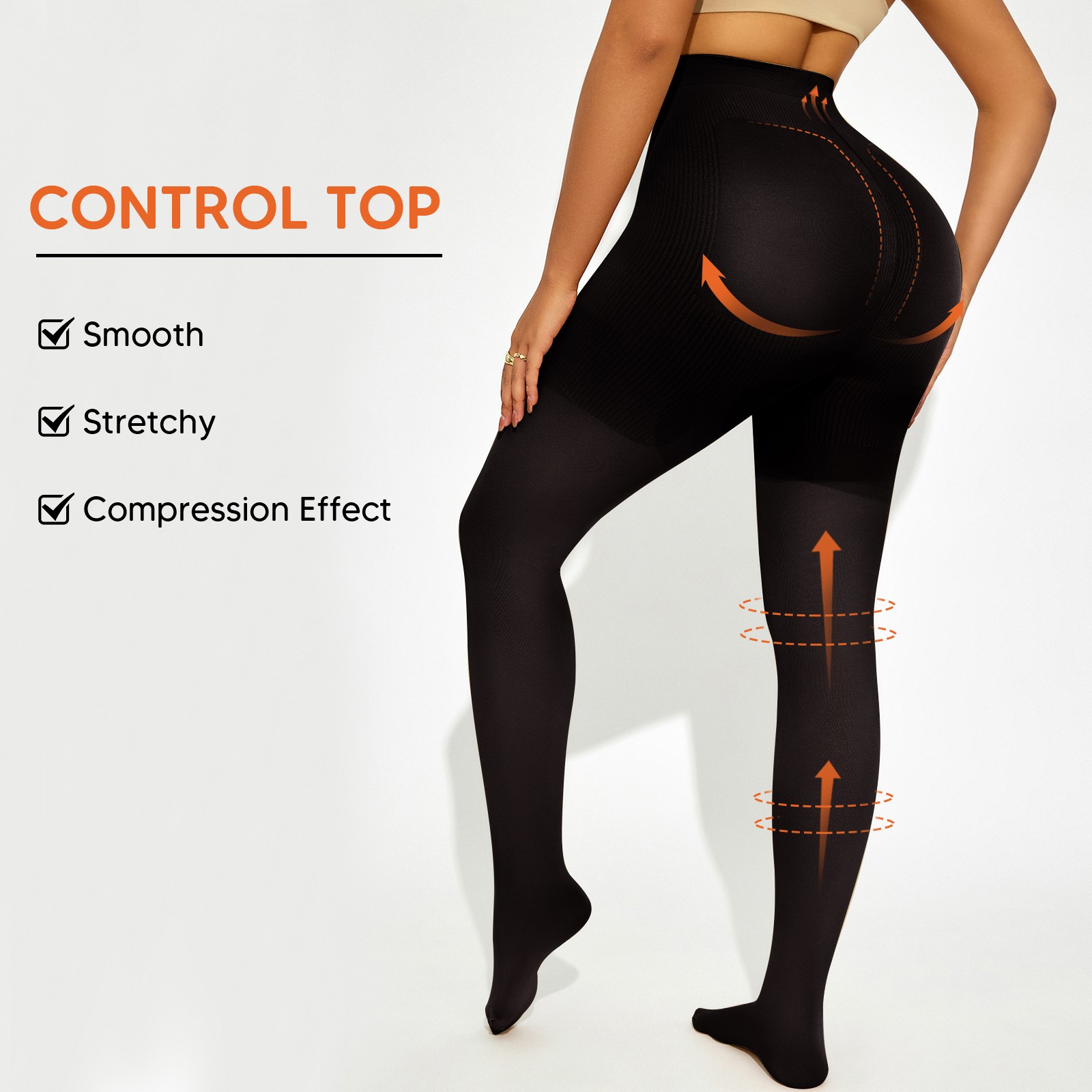 15-20 mmHg Compression Pantyhose for Women – High Waist Light Support Tights