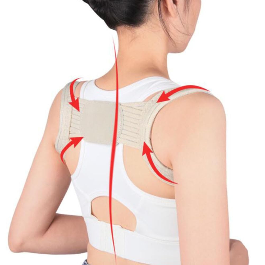 FRCOLOR Posture Corrector Back Brace Strap Lightweight Breathable L, As Shown