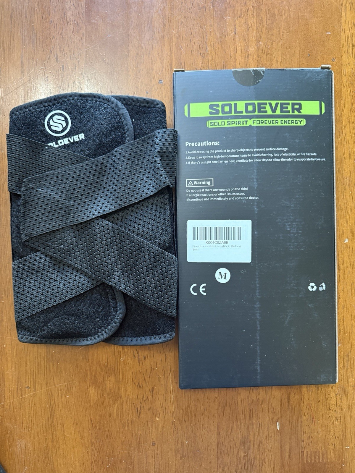 Soloever Black Medium Professional Sport Knee Brace for Men/woman New