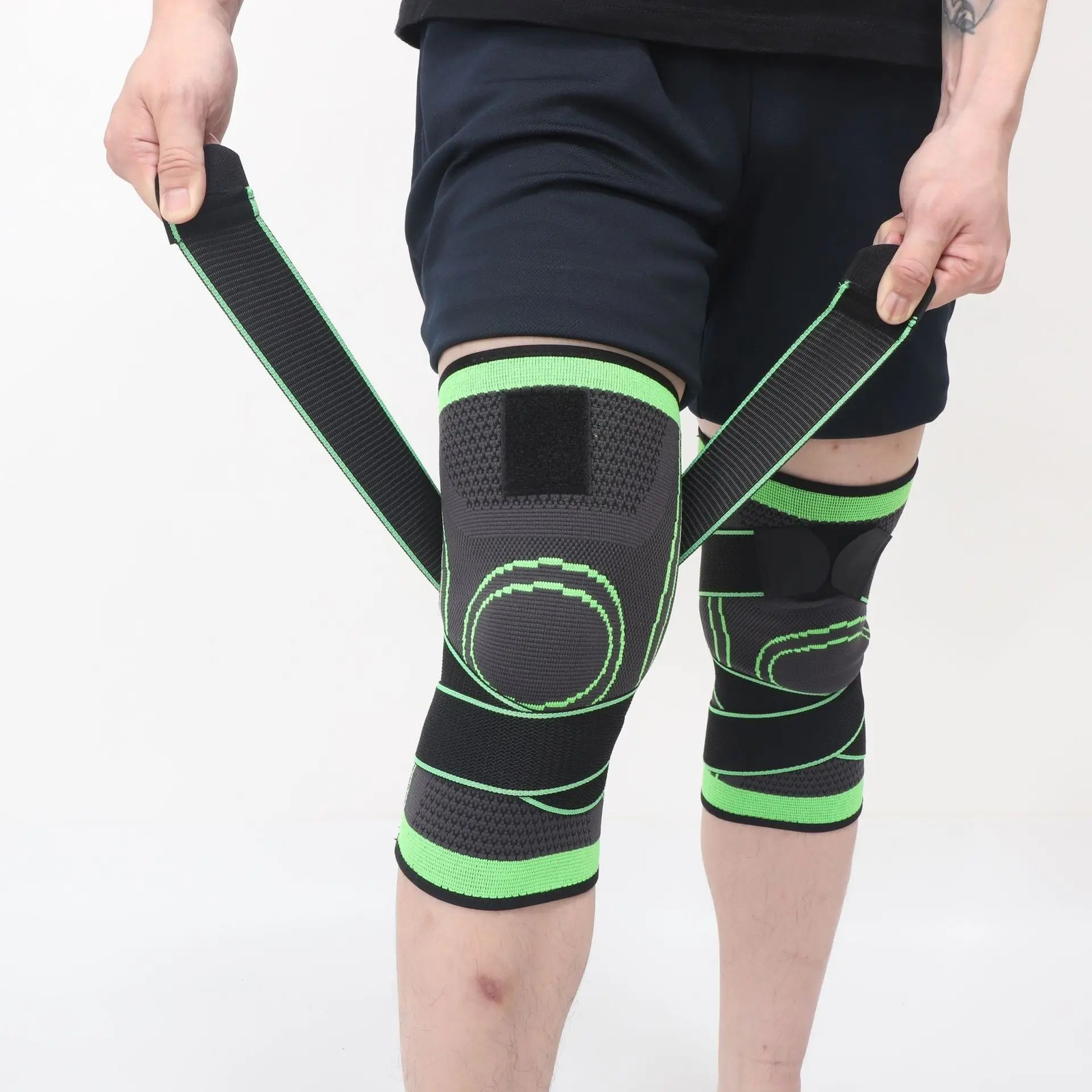 NEW 1PC Sports Kneepad Men Pressurized Elastic Knee Pads Support Fitness Gear Ba