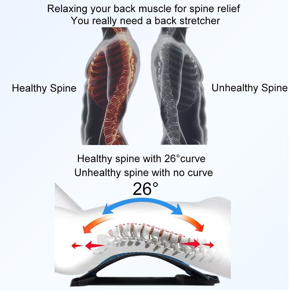 Back Stretcher for Lower Back Pain Relief, 4 Level Adjustable Lumbar Cracker Boa