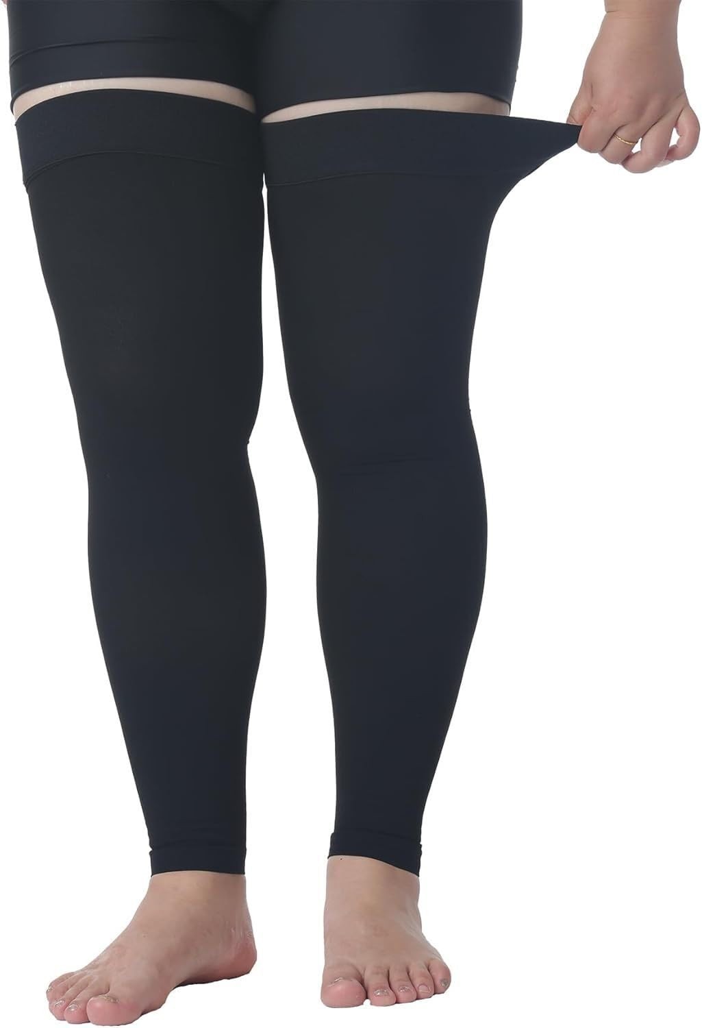 Plus Size 5XL Extra Wide Ankle and Silicone Band, 20-30 mmHg Compression Stoc…