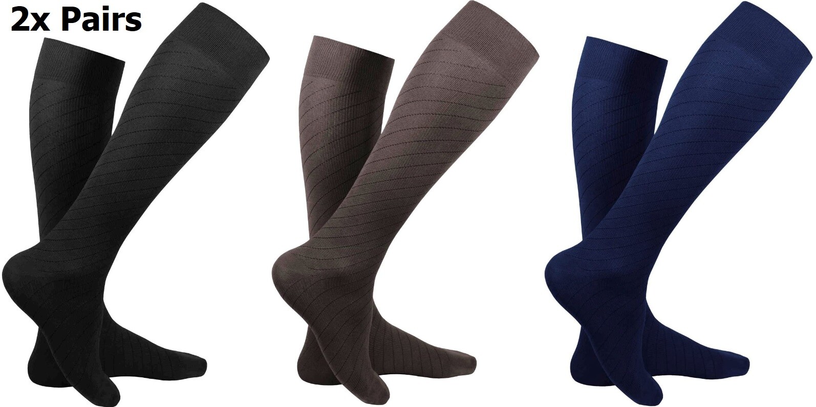 Truform 1923 Compression Socks Travel Support Stockings 15-20 mmHg 2x Pairs