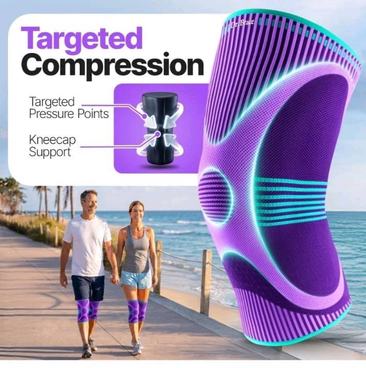 DR. BRACE Elite Compression Knee Sleeves for Women & Men, (2-Pack) Large